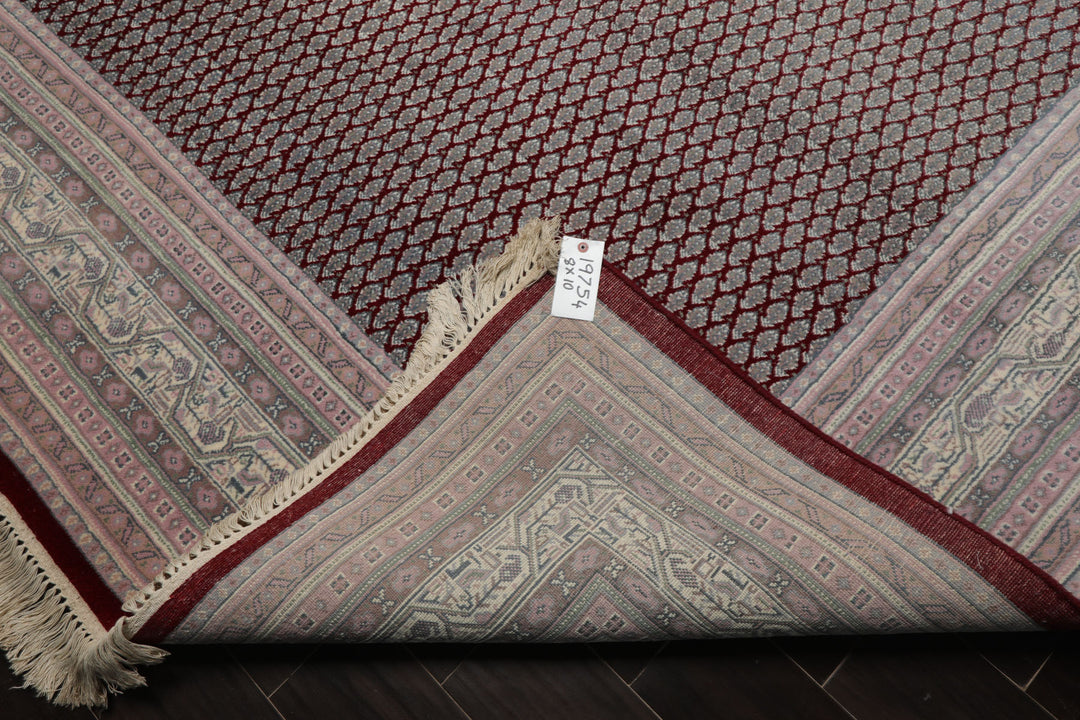 8x10 Maroon, Rose, Ivory Color Hand Knotted Tabriz New Zealand Wool Traditional Oriental Rug