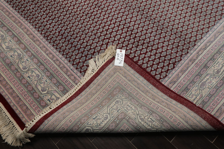 8x10 Maroon, Rose, Ivory Color Hand Knotted Tabriz New Zealand Wool Traditional Oriental Rug