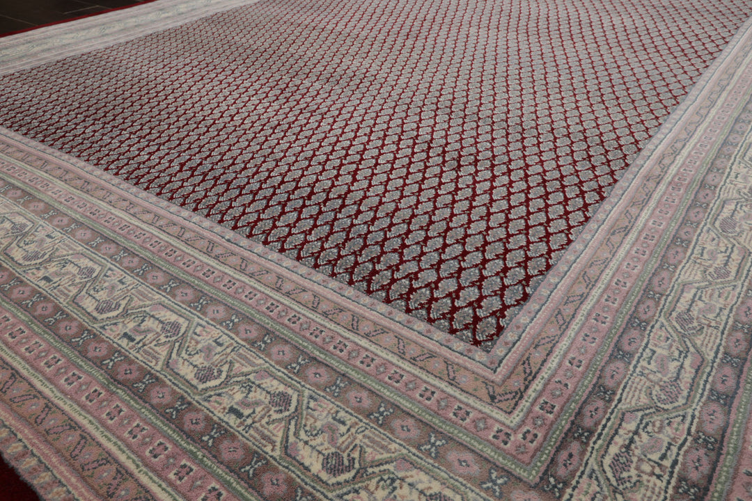 8x10 Maroon, Rose, Ivory Color Hand Knotted Tabriz New Zealand Wool Traditional Oriental Rug