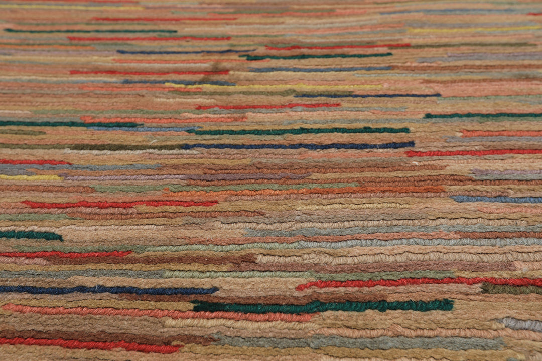 4x6 Rose, Multi, Color Hand Knotted Tibetan Wool Modern &amp; Contemporary Oriental Rug