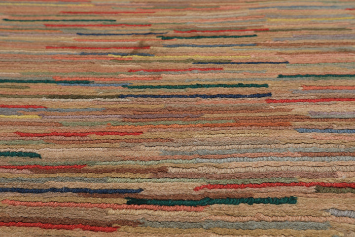 4x6 Rose, Multi, Color Hand Knotted Tibetan Wool Modern &amp; Contemporary Oriental Rug