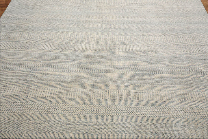 Celeste Rugs Multi Sizes Hand Knotted Oriental Area Rug Grass Wool & Silk Ivory & Slate Modern Contemporary Design