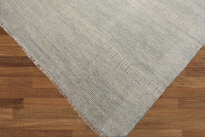 Celeste Rugs Multi Sizes Hand Knotted Oriental Area Rug Grass Wool & Silk Ivory & Slate Modern Contemporary Design