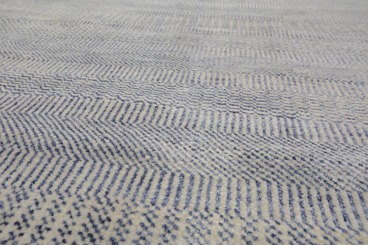 Celeste Rugs Multi Size Wool & Silk Modern & Contemporary Hand Knotted Oriental Area Rug Ivory