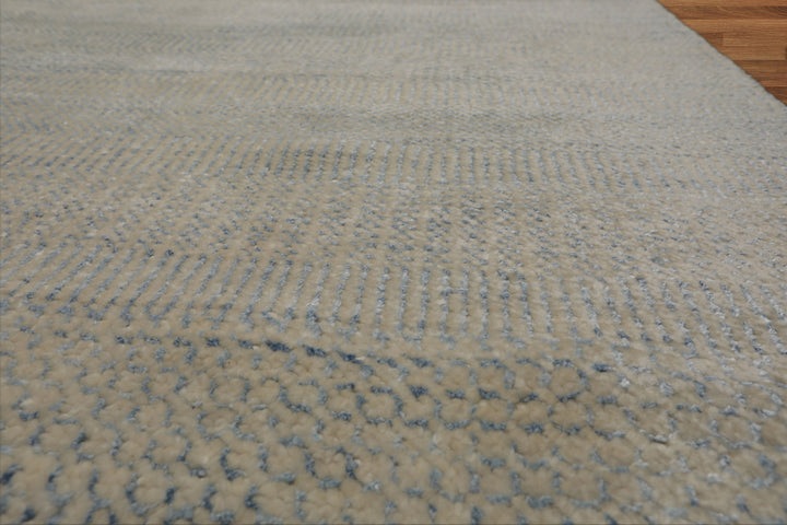 Celeste Rugs Multi Size Wool & Silk Hand Knotted  Modern & Contemporary Oriental Area Rug Beige