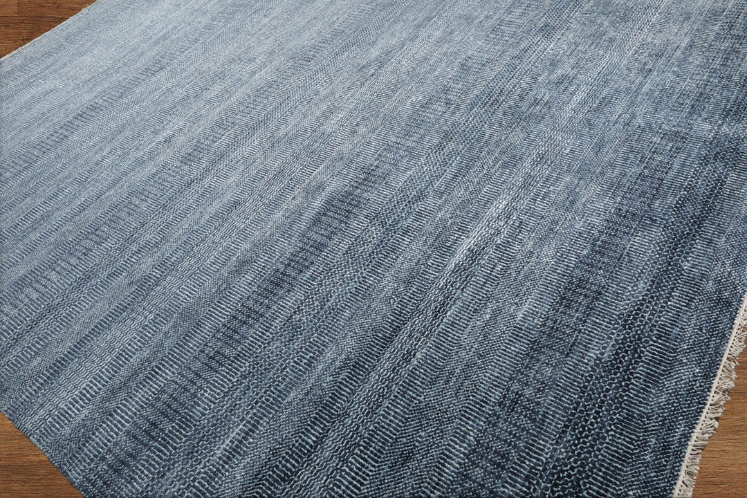 Celeste Rugs Multi Size Modern & Contemporary Hand Knotted  Wool & Silk Oriental Area Rug Blue,Gray Color