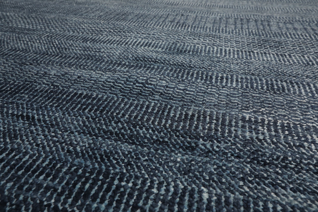 Celeste Rugs Multi Size Modern & Contemporary Hand Knotted  Wool & Silk Oriental Area Rug Blue,Gray Color
