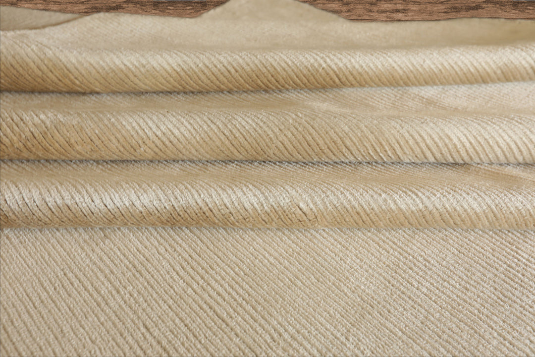 Multi Size Beige Color Hand Knotted Tibetan? Silk Contemporary Oriental Rug