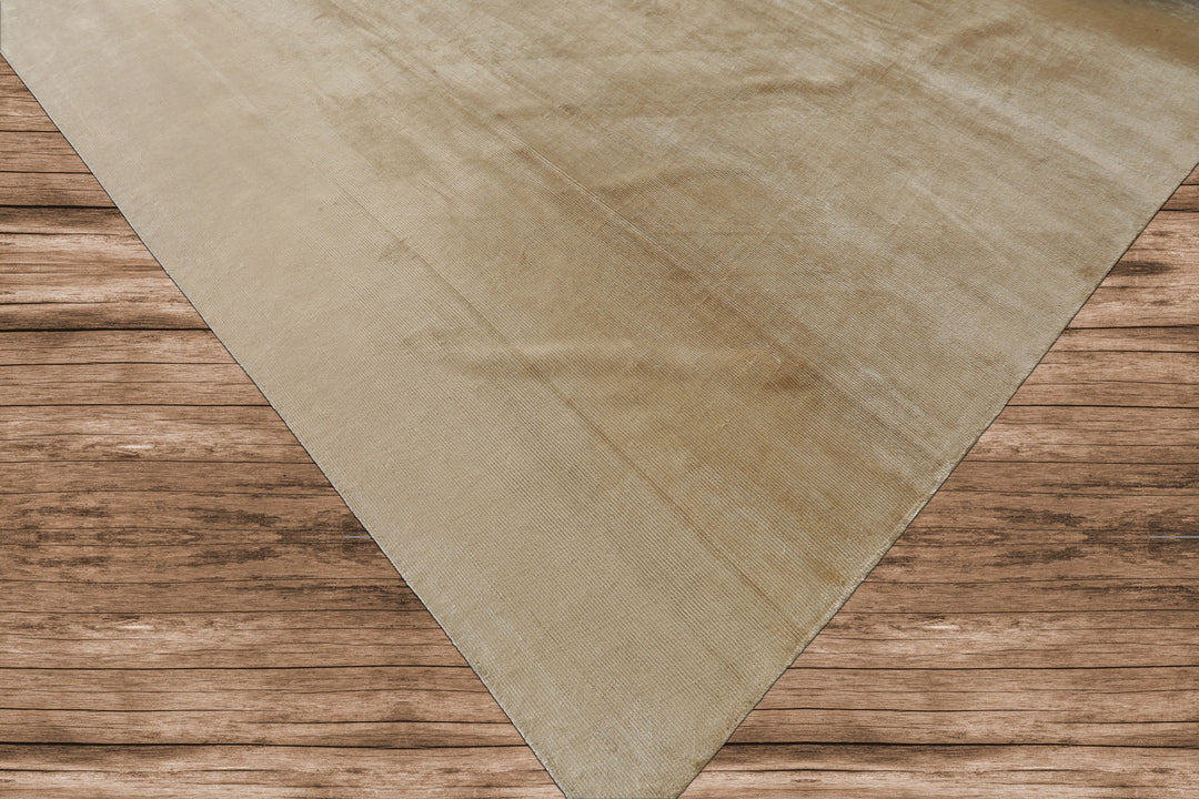 Multi Size Beige Color Hand Knotted Tibetan? Silk Contemporary Oriental Rug