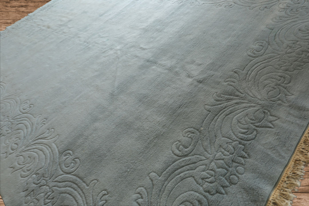 Oversize Light Blue, , Color Hand Knotted Aubusson Savonnerie Wool Traditional Oriental Rug