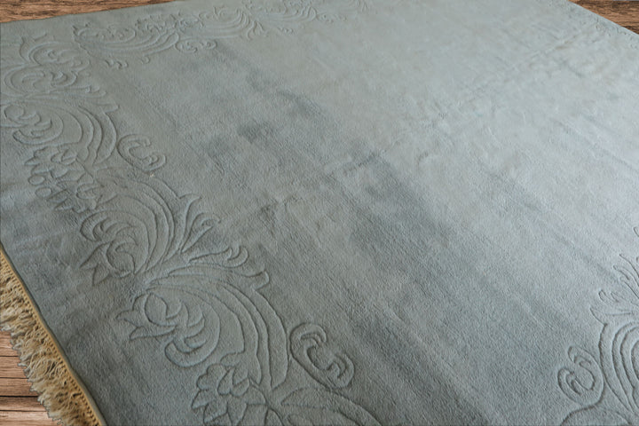 Oversize Light Blue, , Color Hand Knotted Aubusson Savonnerie Wool Traditional Oriental Rug