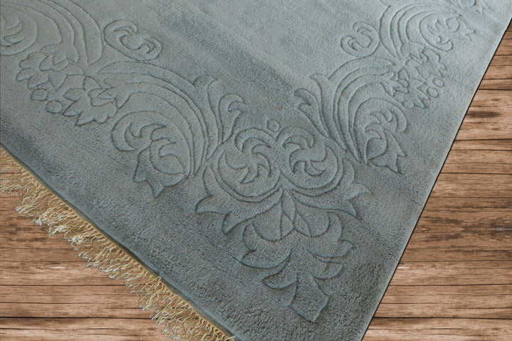 Oversize Light Blue, , Color Hand Knotted Aubusson Savonnerie Wool Traditional Oriental Rug