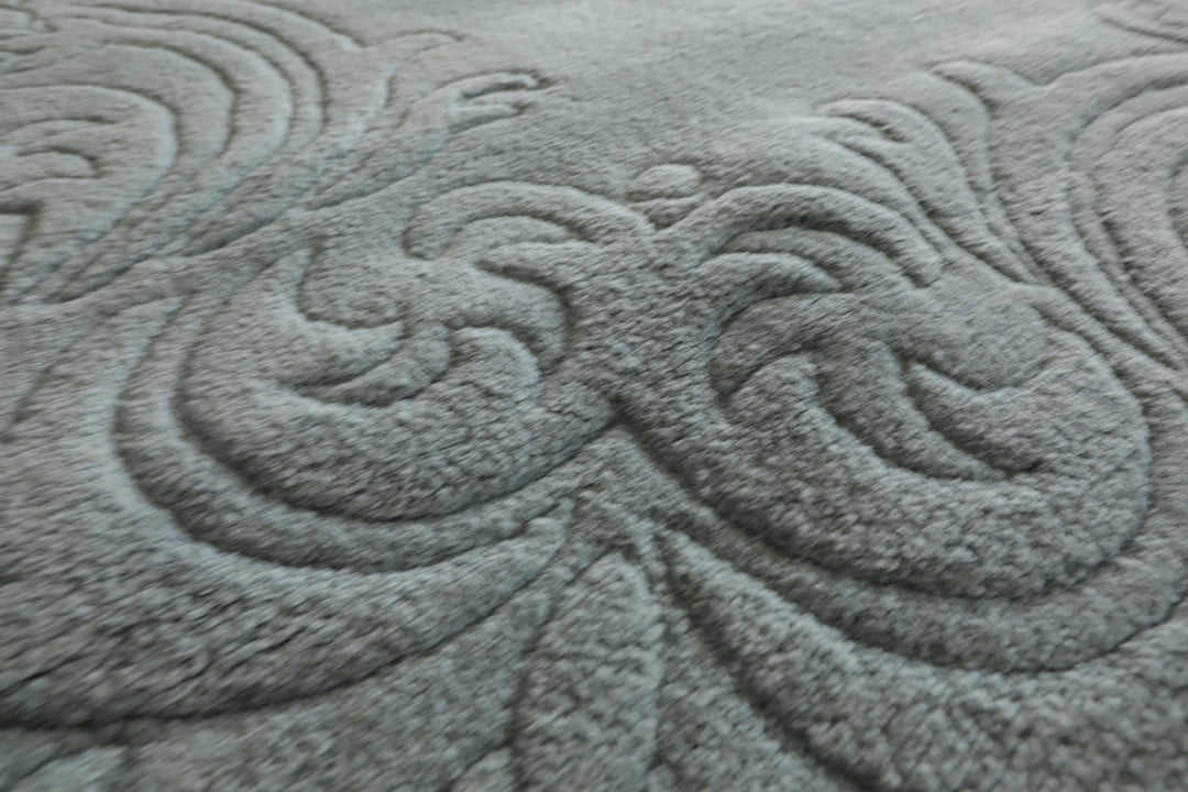 Oversize Light Blue, , Color Hand Knotted Aubusson Savonnerie Wool Traditional Oriental Rug