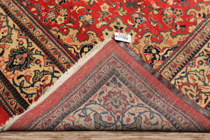 9x13 Rose, Ivory, Blush Color Hand Knotted Mahal Wool Traditional Oriental Rug