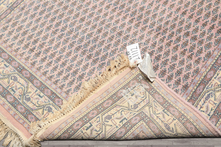 4x6 Lilac, Ivory, Slate Color Hand Knotted Persian Wool Traditional Oriental Rug