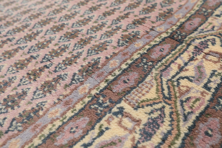 4x6 Lilac, Ivory, Slate Color Hand Knotted Persian Wool Traditional Oriental Rug