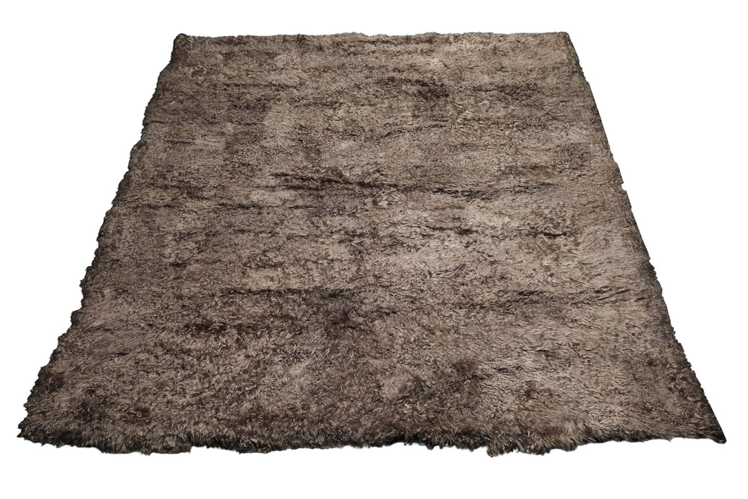 Square Brown, , Color Machine Made Shag Polyster Contemporary Oriental Rug