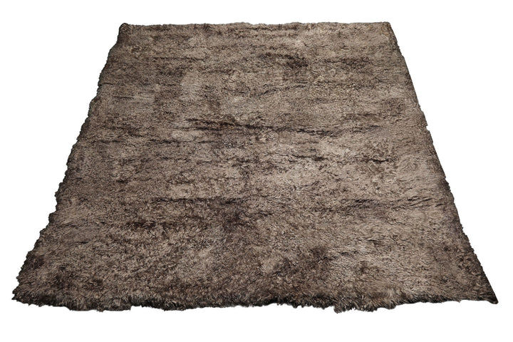 Square Brown, , Color Machine Made Shag Polyster Contemporary Oriental Rug