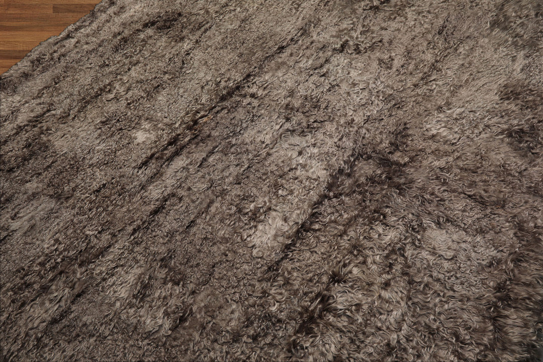 Square Brown, , Color Machine Made Shag Polyster Contemporary Oriental Rug