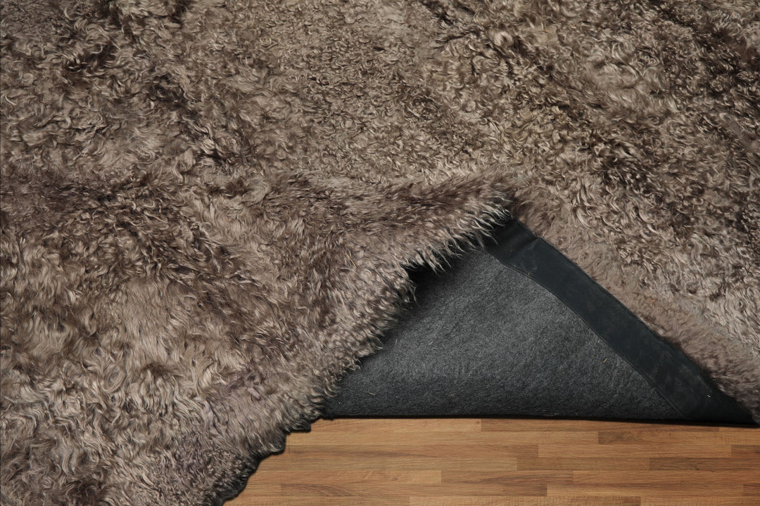 Square Brown, , Color Machine Made Shag Polyster Contemporary Oriental Rug