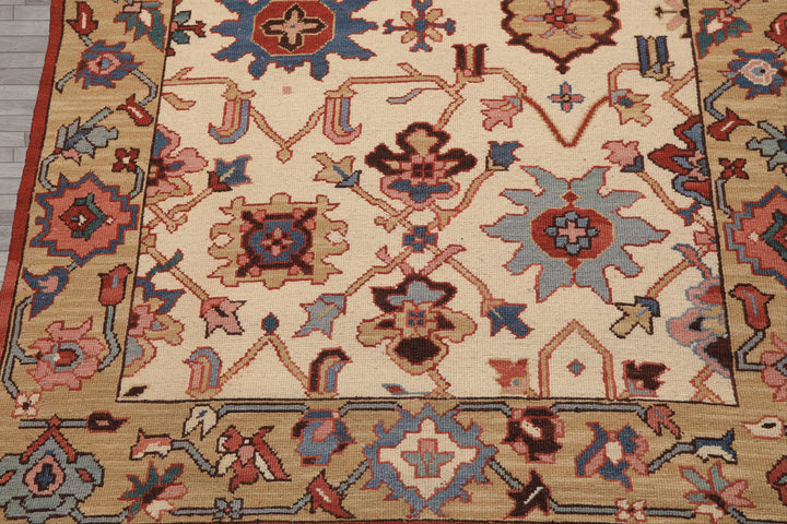 4x6 Ivory, Tan, Rust Color Hand Knotted Soumak Wool Traditional Oriental Rug