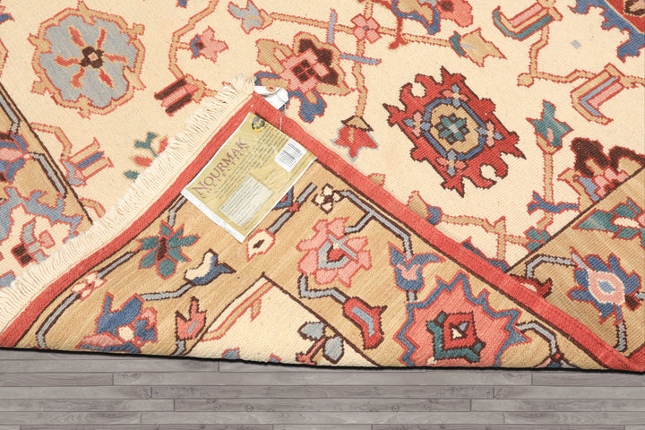 4x6 Ivory, Tan, Rust Color Hand Knotted Soumak Wool Traditional Oriental Rug