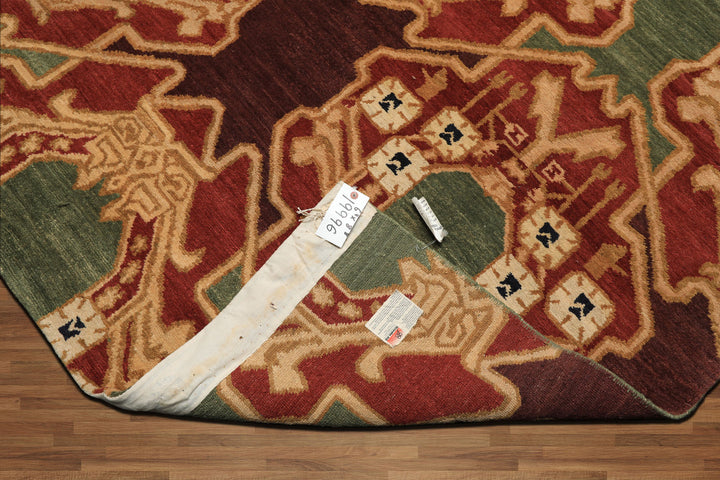 6x9 Sage, Rust, Maroon Color Hand Knotted Tibetan Wool Arts & Crafts Oriental Rug