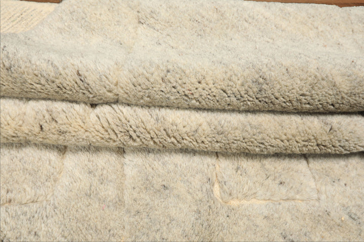 8x10 Beige, Gray, Color Hand Knotted Moroccan Wool Modern & Contemporary Oriental Rug