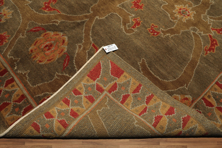 8x10 Moss, Gold, Red Color Hand Knotted Tibetan Wool Arts & Crafts Oriental Rug