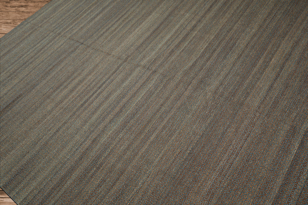 8x10 Teal, Brown, Color Hand Woven Kilim Wool Modern & Contemporary Oriental Rug