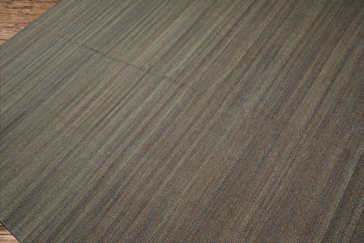 8x10 Teal, Brown, Color Hand Woven Kilim Wool Modern & Contemporary Oriental Rug