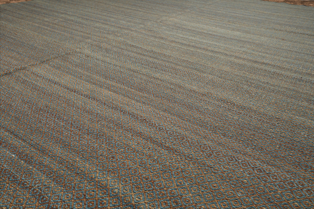 8x10 Teal, Brown, Color Hand Woven Kilim Wool Modern & Contemporary Oriental Rug