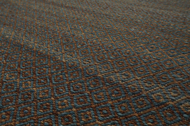 8x10 Teal, Brown, Color Hand Woven Kilim Wool Modern & Contemporary Oriental Rug