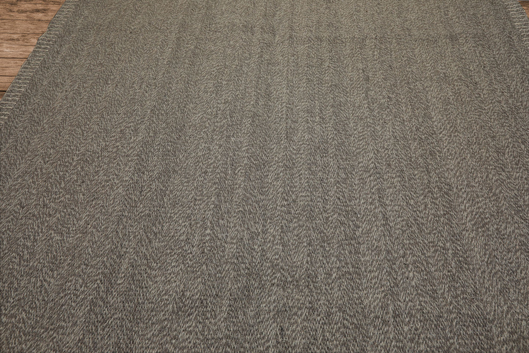 8x10 Taupe, Gray, Color Hand Woven Flatweave Wool Modern & Contemporary Oriental Rug