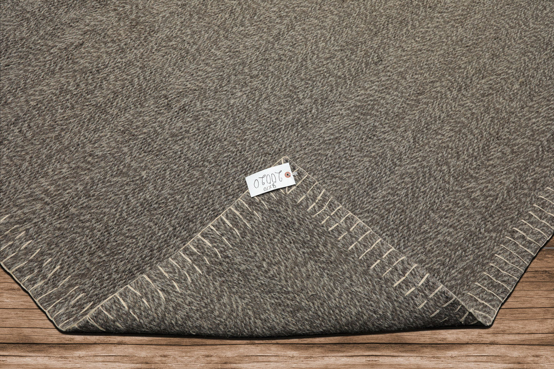 8x10 Taupe, Gray, Color Hand Woven Flatweave Wool Modern & Contemporary Oriental Rug