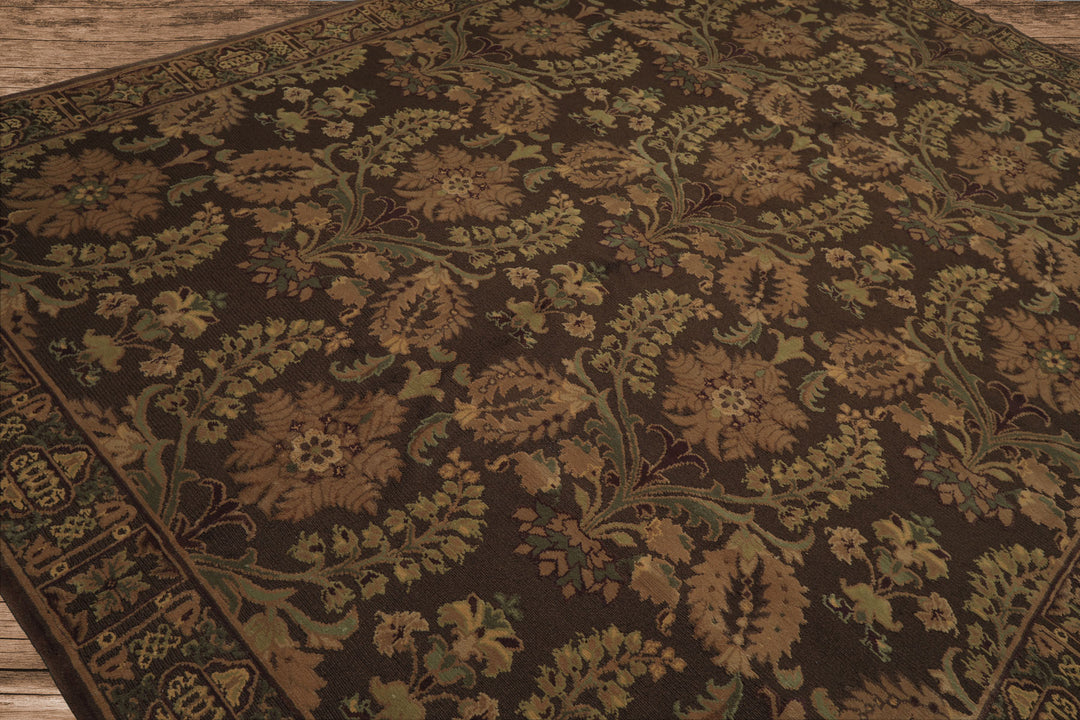 9x12 Brown, Tan, Sage Color Hand Knotted French Aubusson Savonnerie Wool Traditional Oriental Rug