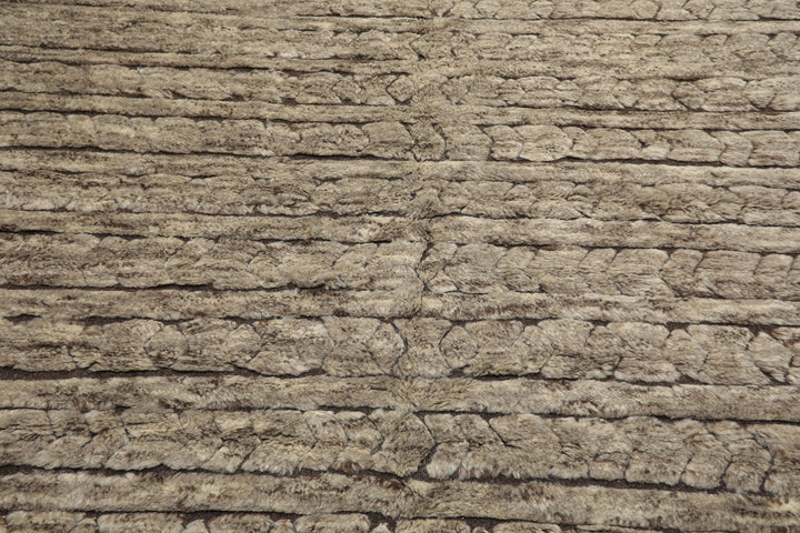 9x12 Beige, Brown, Color Hand Knotted Moroccan Wool Modern & Contemporary Oriental Rug