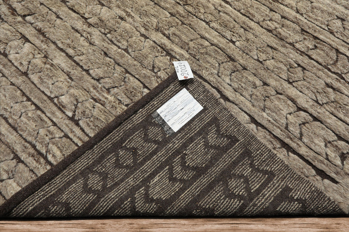 9x12 Beige, Brown, Color Hand Knotted Moroccan Wool Modern & Contemporary Oriental Rug