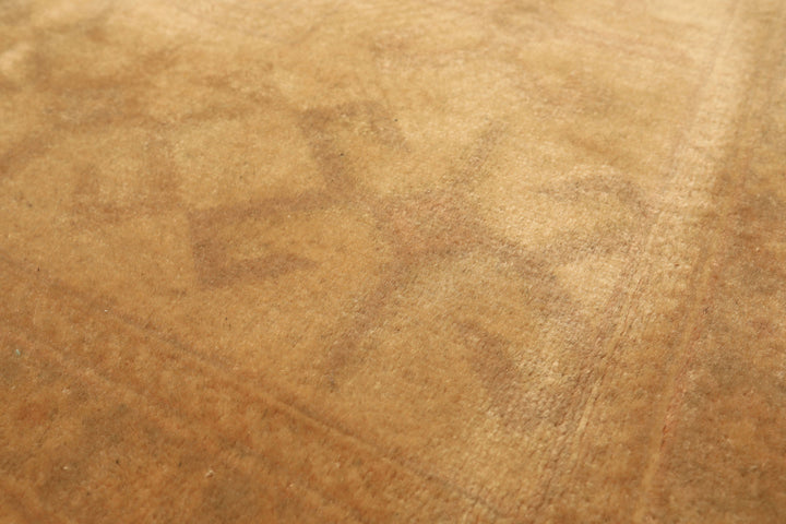 8x10 Tan, Beige, Gray Color Hand Knotted Oushak New Zealand Wool Transitional Oriental Rug