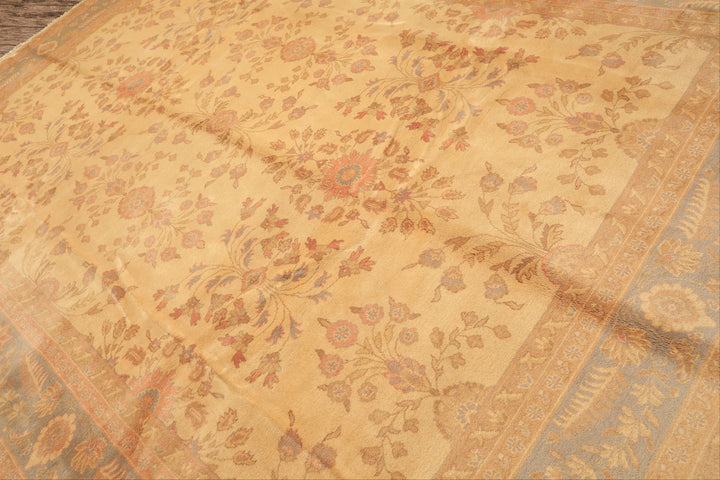 10x14 Beige, Seafoam, Blush Color Hand Knotted Oushak Wool Traditional Oriental Rug