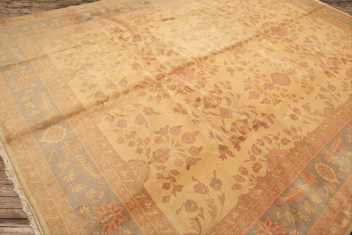 10x14 Beige, Seafoam, Blush Color Hand Knotted Oushak Wool Traditional Oriental Rug