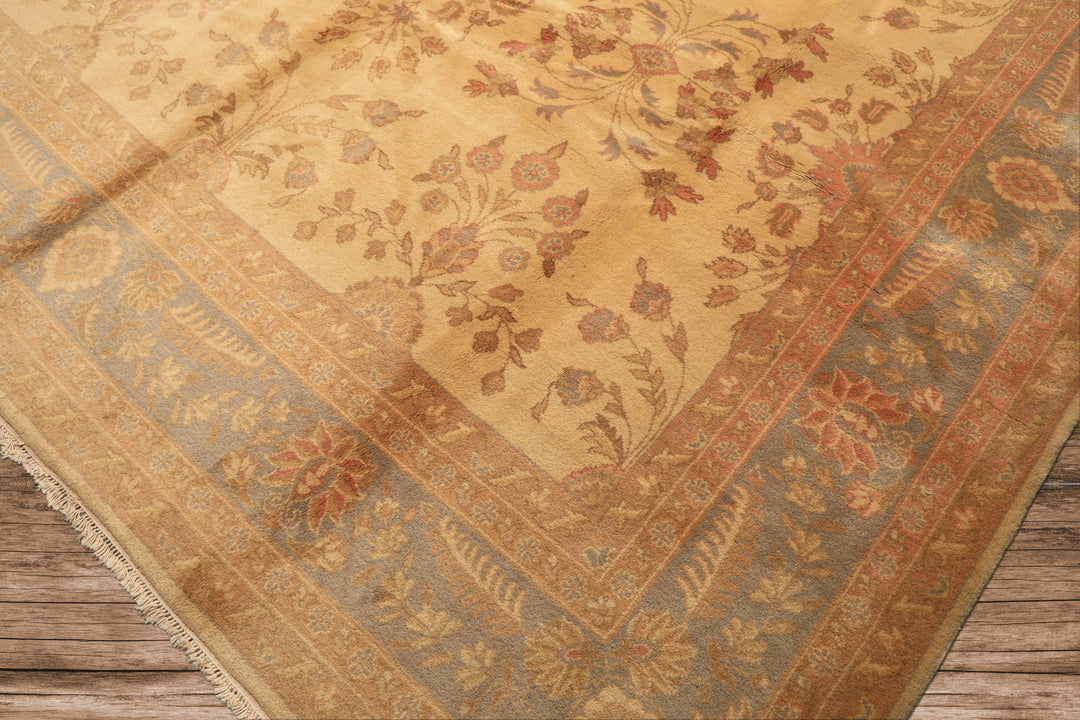 10x14 Beige, Seafoam, Blush Color Hand Knotted Oushak Wool Traditional Oriental Rug