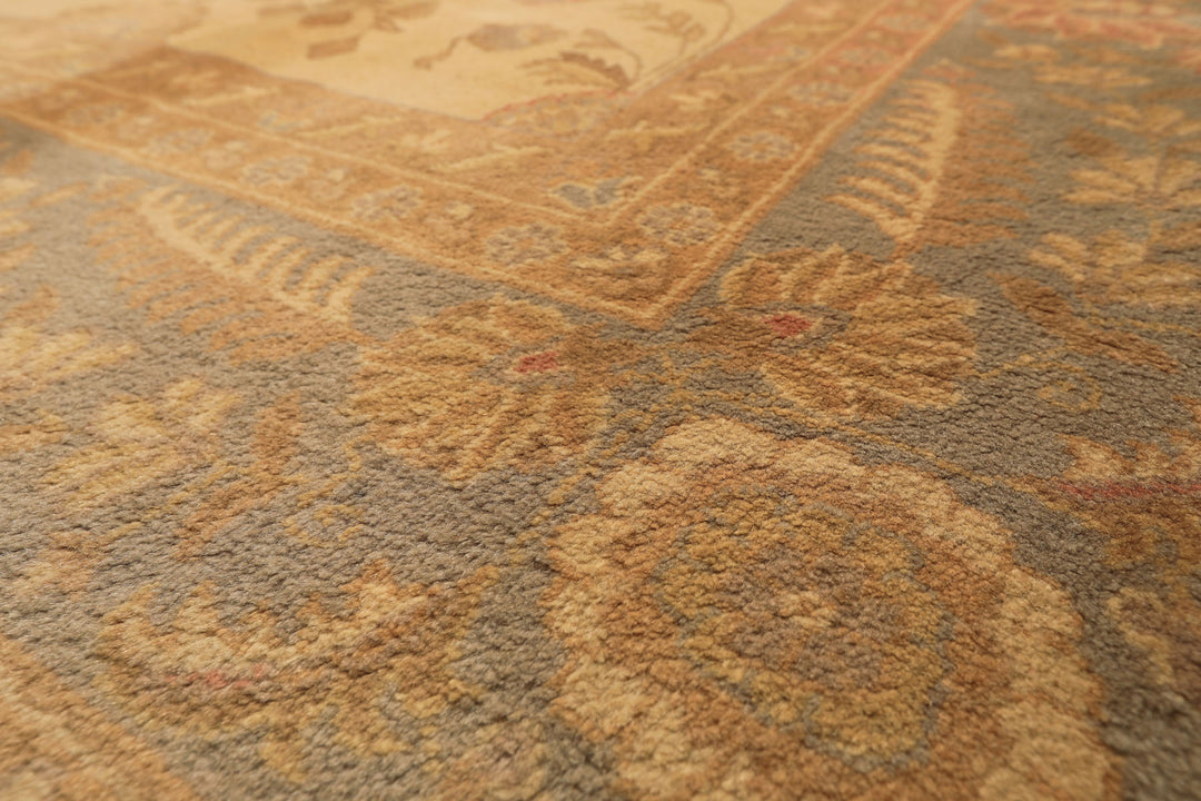 10x14 Beige, Seafoam, Blush Color Hand Knotted Oushak Wool Traditional Oriental Rug