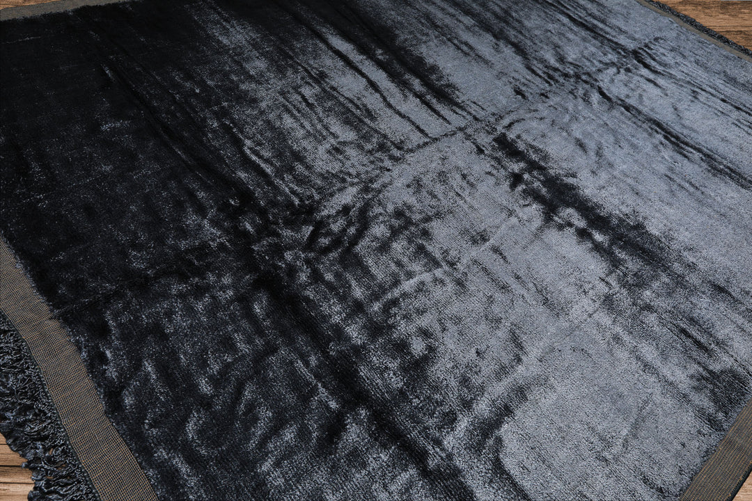 9x12 Slate, Beige, Color Hand knotted Tibetan Bamboo Silk Modern & Contemporary Oriental Rug