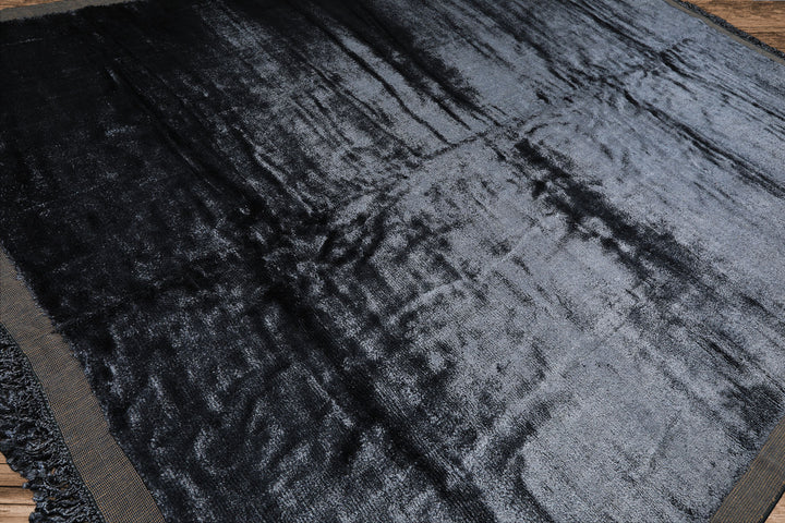 9x12 Slate, Beige, Color Hand knotted Tibetan Bamboo Silk Modern & Contemporary Oriental Rug