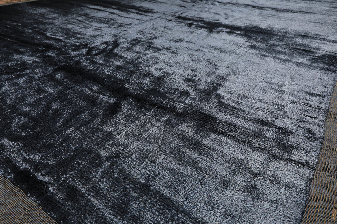 9x12 Slate, Beige, Color Hand knotted Tibetan Bamboo Silk Modern & Contemporary Oriental Rug