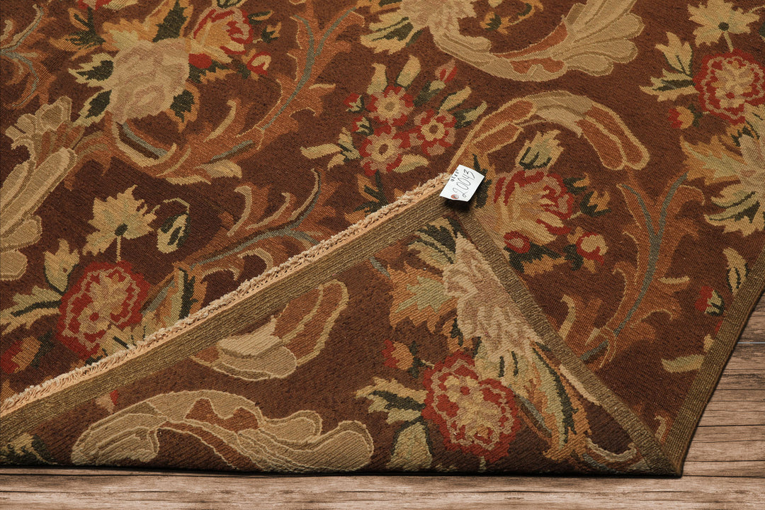 9x12 Brown, Burnt, Orange Color Hand Knotted Nourison Nourmak Soumak Wool Arts & Crafts Oriental Rug