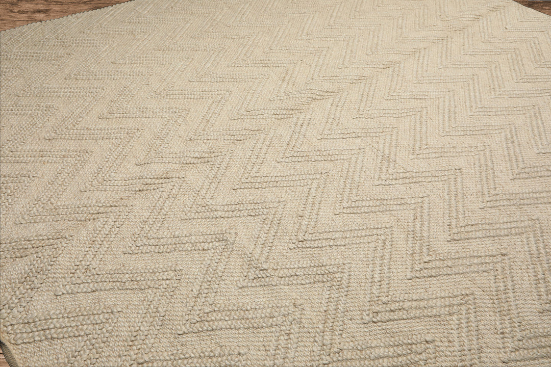 9x12 Tone on Tone Ivory, , Color Hand Knotted Tibetan Wool Modern & Contemporary Oriental Rug