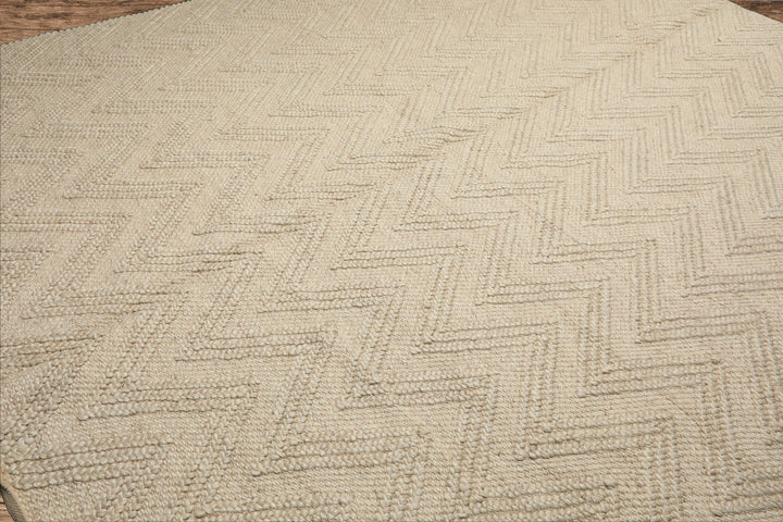 9x12 Tone on Tone Ivory, , Color Hand Knotted Tibetan Wool Modern & Contemporary Oriental Rug