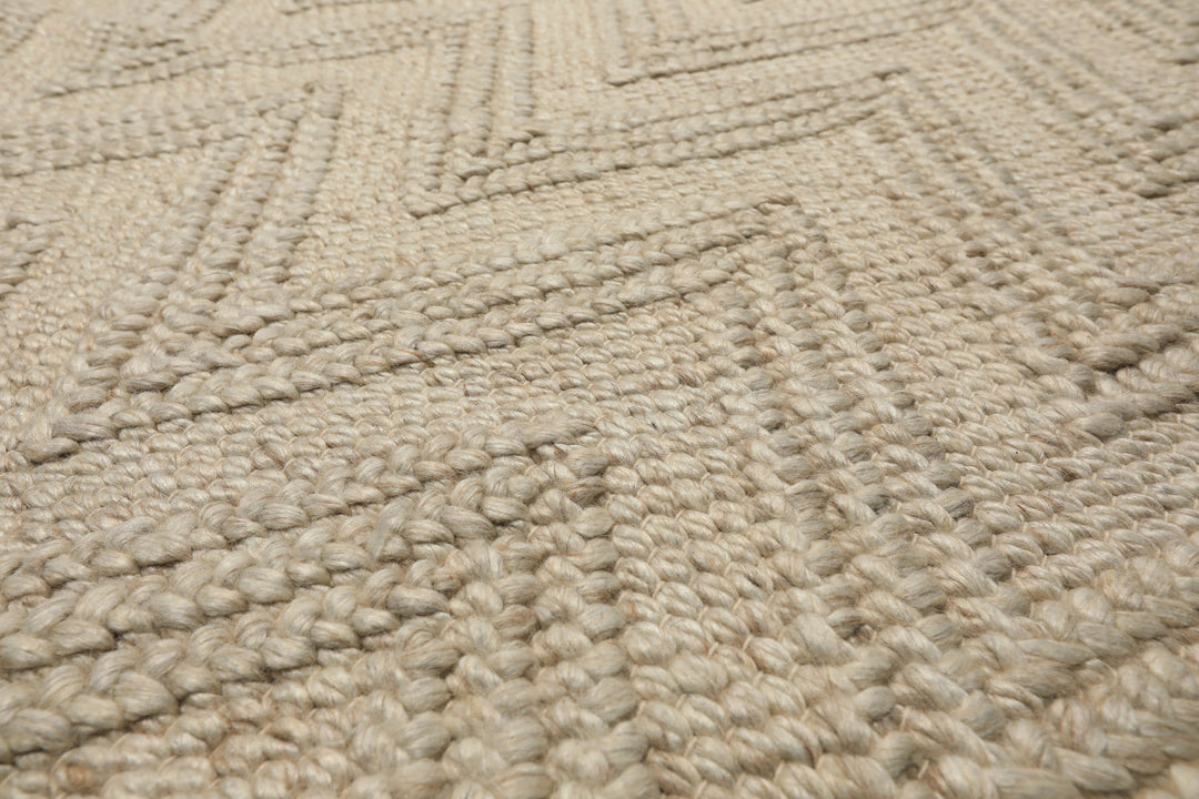 9x12 Tone on Tone Ivory, , Color Hand Knotted Tibetan Wool Modern & Contemporary Oriental Rug